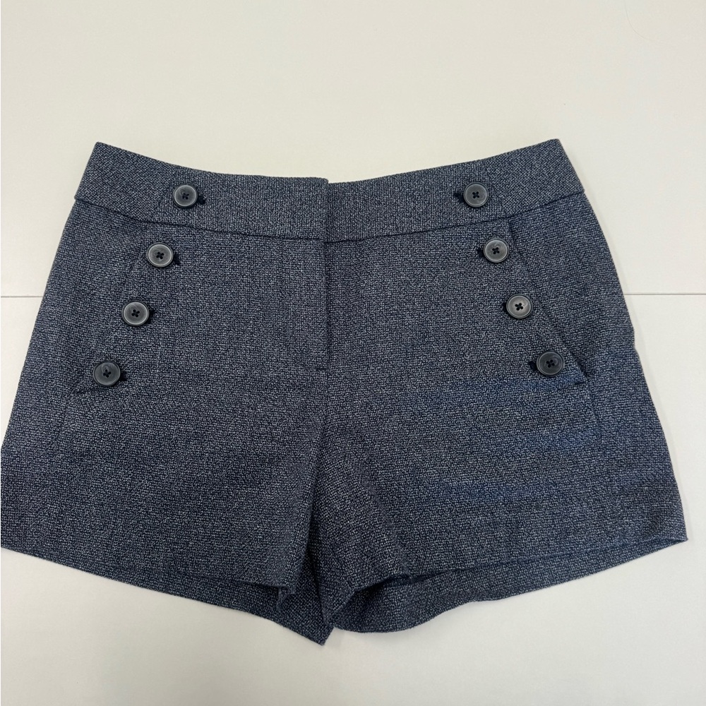 LOFT Navy Textured Sailor-Style Shorts